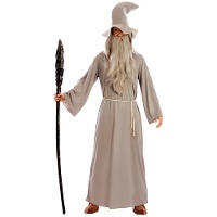 Fato de mago cinzento com chapéu para homem