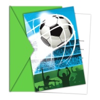 Convites Futebol Golo Azul - 6 unidades