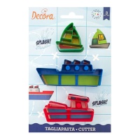 Kit de cortadores de biscoitos em forma de barco - Decora - 3 unidades