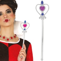 Varinha prateada com decorações de 30 cm