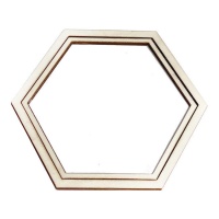 Moldura hexagonal de madeira para bordar 11,5 x 13 cm - Casasol