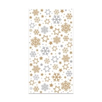 Sacos para doces com flocos de neve transparentes 24 x 12,5 cm - Decorar - 20 unid.