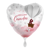 Balão coração rosa recém-casado 43 cm - Premioloon