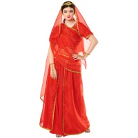Fato de Bollywood Hindu para mulher vermelho