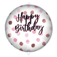 Balão Happy Birthday rosa personalizável de 46 cm - Procos