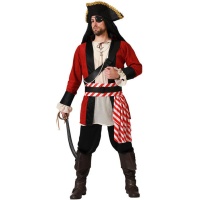 Fantasia de pirata vermelho para homem
