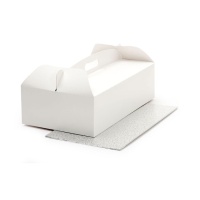 Caixa para bolo rectangular com base de 31 x 16 x 12 cm - Decora