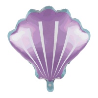 Balão silhueta de concha marinha roxa de 51 cm