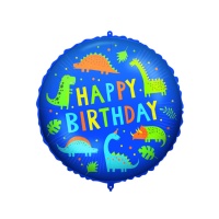Balão redondo de Dino Party Happy Birthday de 46 cm - Procos
