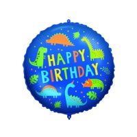 Balão redondo Dino Party Happy Birthday 46 cm - Procos