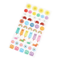 Autocolantes 3D com desenhos de smiley sortidos - 50 pcs.