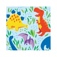 Guardanapos Dino Amigos 12,5 x 12,5 cm - 16 unidades