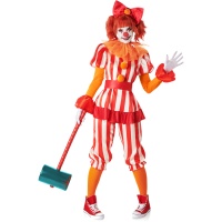 Fato de palhaço de circo aterrador para mulher