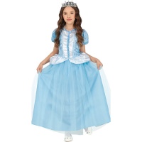 Fato de fantasia de princesa azul para rapariga