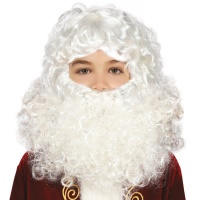 Peruca e barba do Pai Natal para crianças