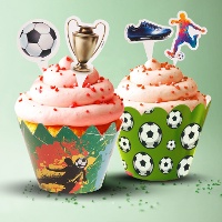 Forminhas para cupcakes de futebol com toppers