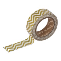 Fita Washi zig zag metal dourado - 10 m