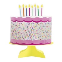 Centro de mesa de bolo de aniversário de 20,3 cm