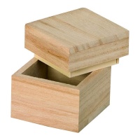 Caixa de madeira quadrada de 5 x 5 cm