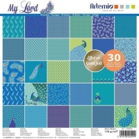 Kit de papéis para scrapbooking Peacock - Artemio - 30 folhas