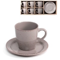 Chávena de café Motas taupe 100 ml - 6 serviços