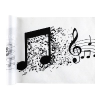 Caminho de mesa de 30 cm de notas musicais - 5 m