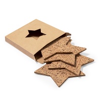 Porta-copos em Forma de Estrela de Cortiça - 4 unidades