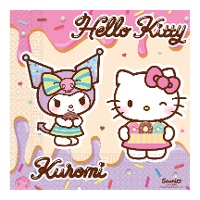 Guardanapos Hello Kitty Kuromi de 16,5 x 16,5 cm - 20 unidades