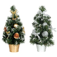 Árvore de Natal com neve e decorada 30 cm