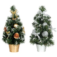 Árvore de Natal decorada e com neve 30 cm