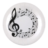 Pratos com notas musicais de 22,5 cm - 10 unidades