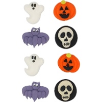 Figuras de açúcar de Halloween de morcego e abóbora - Wilton - 8 unidades