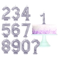 Vela de número poligonal roxa de 8 cm - 1 unidade