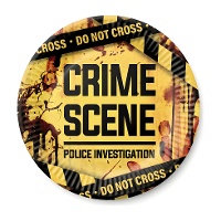 Pratos 'Scene of Crime' de Halloween 23 cm - 6 unidades