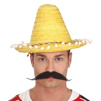 Chapéu mexicano de 33 cm com borlas