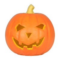 Abóbora laranja de Halloween com luz multicolorida 16 cm