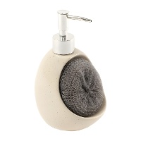 Dispensador de sabão com esfregão de creme