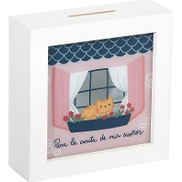 Cofre em forma de casinha com gatinho