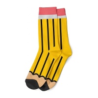 Meias de lápis amarelo - tamanho 42-47 - 1 par