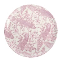 Prato raso 28 cm malva com estampa floral