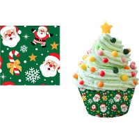 Cápsulas para cupcakes de 5 cm com o Pai Natal - 50 unidades