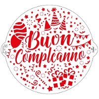 Estêncil Buon Cumpleanno 25 cm - Decora