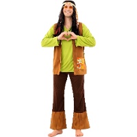 Fato Hippie Love Power para homem