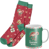 Kit presente de caneca e meias de duende