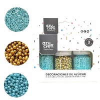 Kit de sprinkles de fios e pérolas douradas de 30 gr