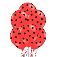 Balões de látex com pintas pretas 30 cm - PartyDeco - 50 unid.