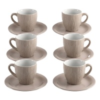 Chávena de café folha bege 100 ml - 6 serviços