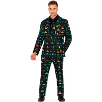 Fantasia de traje de videojogos retro para homem
