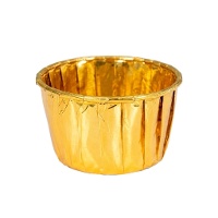 Cápsulas para cupcakes de 5 cm dourado metalizado - 50 unidades