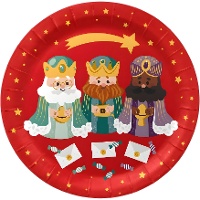Pratos dos Reis Magos de 23 cm - 8 unidades